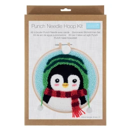 Front of Punch Needle Kit - Christmas Penguin