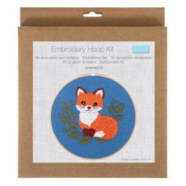 Front of Embroidery Kit with Hoop - Fox