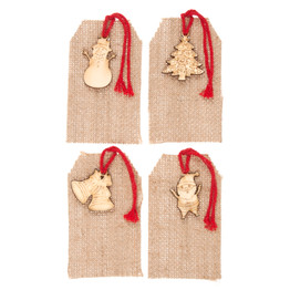 Christmas Craft Embellishments (4pcs) - Motif Tag
