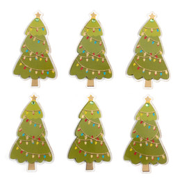 Christmas Craft Embellishments (6pcs) - Festive Christmas Trees