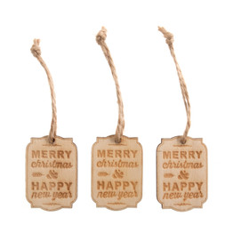 Christmas Craft Embellishments (6pcs) - Small Merry Christmas Tags
