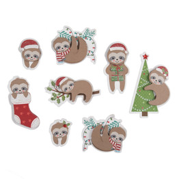 Christmas Craft Embellishments (8pcs) - Festive Sloths