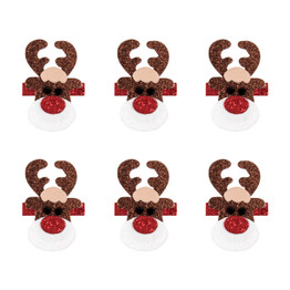 Christmas Craft Embellishments (6pcs) - Glitter Festive Reindeer