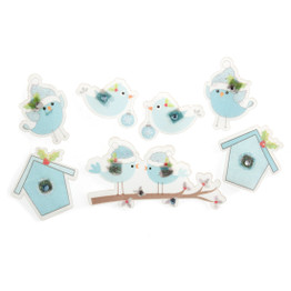Christmas Craft Embellishments (7pcs) - Bird & House