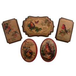 Christmas Craft Embellishments (5pcs) - Vintage Birds