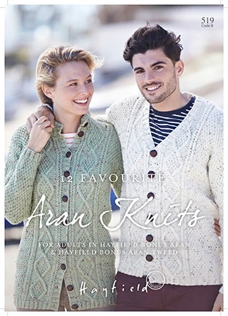 Hayfield 12 Favourite Aran Knits Book for Adults in Hayfield Bonus Aran (519) yarn