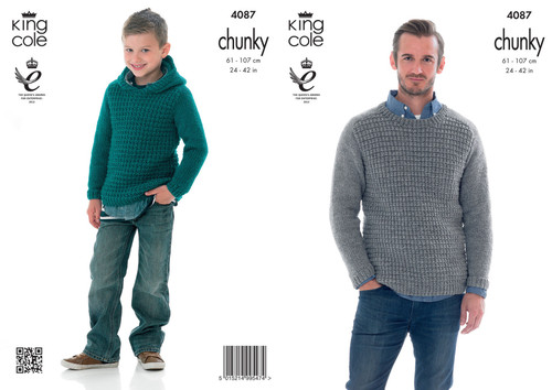 Sweater & Hoodie in King Cole Big Value Chunky (4087) Sweater & Hoodie in King Cole Big Value Chunky (4087)