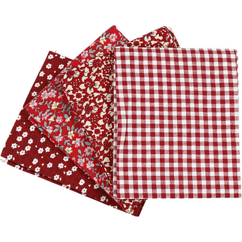 Fat Quarter Bundle (4pcs) - Red Fat Quarter Bundle (4pcs) - Red