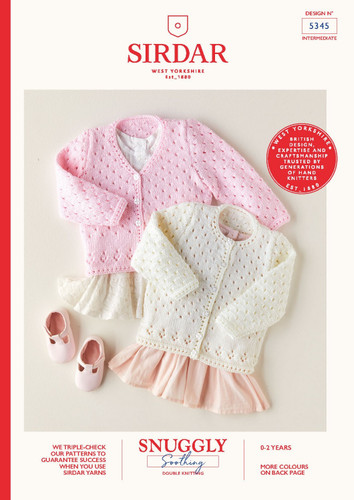 Babies Cardigans in Sirdar Snuggly Soothing DK (5345) Babies Cardigans in Sirdar Snuggly Soothing DK (5345)