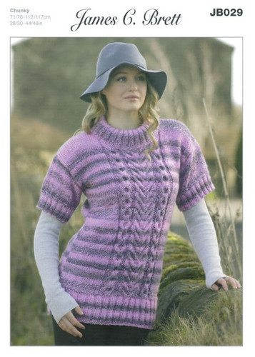 Cabled Sweater in James C Brett Chunky (JB029) Cabled Sweater in James C Brett Chunky (JB029)