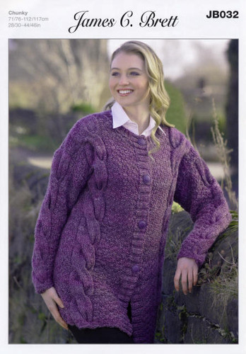 Cabled Jacket in James C Brett Chunky (JB032) Cabled Jacket in James C Brett Chunky (JB032)