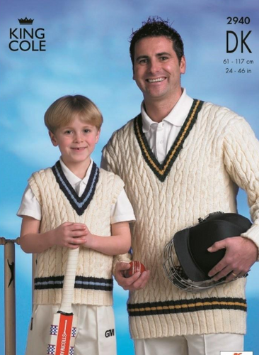 Cricket Sweaters and Vest in King Cole DK (2940) Cricket Sweaters and Vest in King Cole DK (2940)