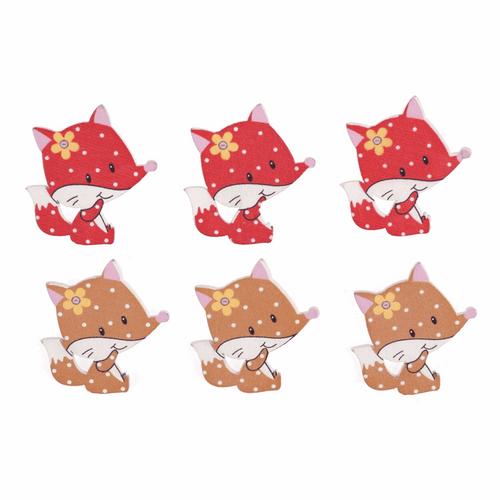Craft Embellishments (6pcs) - Spotty Fox Craft Embellishments (6pcs) - Spotty Fox