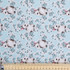 Field Mice & Flowers on Blue - 100% Cotton