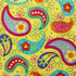 Multicoloured Paisley On Yellow - 100% Cotton