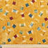 Wooden Spools on Orange - 100% Cotton