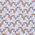 Cotton Poplin Print - Unicorns on Silver - Per ½ Metre
