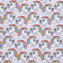 Cotton Poplin Print - Unicorns on Silver - Per ½ Metre