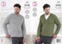 Men's Raglan Sleeve Sweaters in King Cole Chunky (5288)