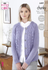 Women's Lace Detail Cardigan & Accessories in King Cole Big Value Poplar Chunky (5497)