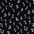 Cotton Poplin Print - Music Notes (Ivory on Black) - Per ½ Metre