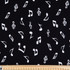 Cotton Poplin Print - Music Notes (Ivory on Black) - Per ½ Metre