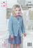 Girls V & Round Neck Cardigans in King Cole Cottonsoft DK (5128)