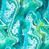 Fusion: Teal Marbled Paint - 100% Cotton