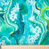 Fusion: Teal Marbled Paint - 100% Cotton