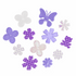 Craft Embellishments (8pcs) - Purple Fabric Flower Mix