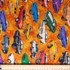 Street of Fire: Cars on Orange - 100% Cotton