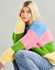 Striped Balloon Sleeve Sweater in Hayfield Bonus Chunky (10602) - PDF