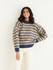 Striped Crew Neck Sweater in Hayfield Bonus Chunky Tweed (10343) - PDF