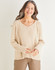 Women's V-Neck Stripe Detailed Sweater in Sirdar Saltaire Aran (10173) - PDF