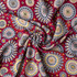 100% Viscose: Mandala on Burgundy - Per ½ Metre