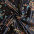 Chinese Brocade Polyester: Black - Per ½ Metre