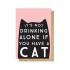 Image for Greeting Card - Drinking Alone Cat