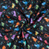 Cool Cats: Scatter on Black - 100% Cotton