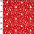 Xmas Scandi: Trees on Red - 100% Cotton