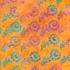 50's Cotton Batik: Multi Flowers on Tangerine - Per ½ Metre