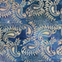 50's Cotton Batik: Paisley on Blue - Per ½ Metre