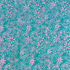 50's Cotton Batik: Pale Pink Floral on Teal - Per ½ Metre