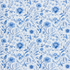 100% Cotton Printed Canvas: Blue Floral on White - Per ½ Metre