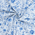 100% Cotton Printed Canvas: Blue Floral on White - Per ½ Metre