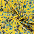 100% Cotton Lawn Watercolour Floral in Teal on Yellow - Per ½ Metre