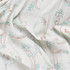 Crinkle Cotton in White w/Teal & Cocoa Folk Art Embroidery - Per ½ Metre