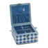 Medium Square Sewing Box - Embroidered Wild Floral Plaid