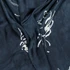 Italian Viscose Satin on Navy w/White Fossil Pattern - Per ½ Metre