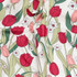 100% Cotton Lawn Red Tulips on Ivory - Per ½ Metre