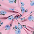 Light Viscose w/Lavender Roses on Bubblegum Pink - Per ½ Metre
